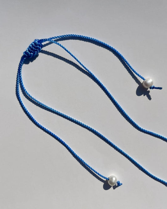 The Baroque Cord Necklace - Aquamarine