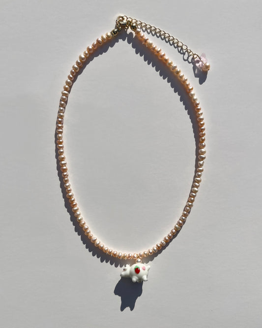 Strawberry Moo-shake Freshwater Pearls Necklace