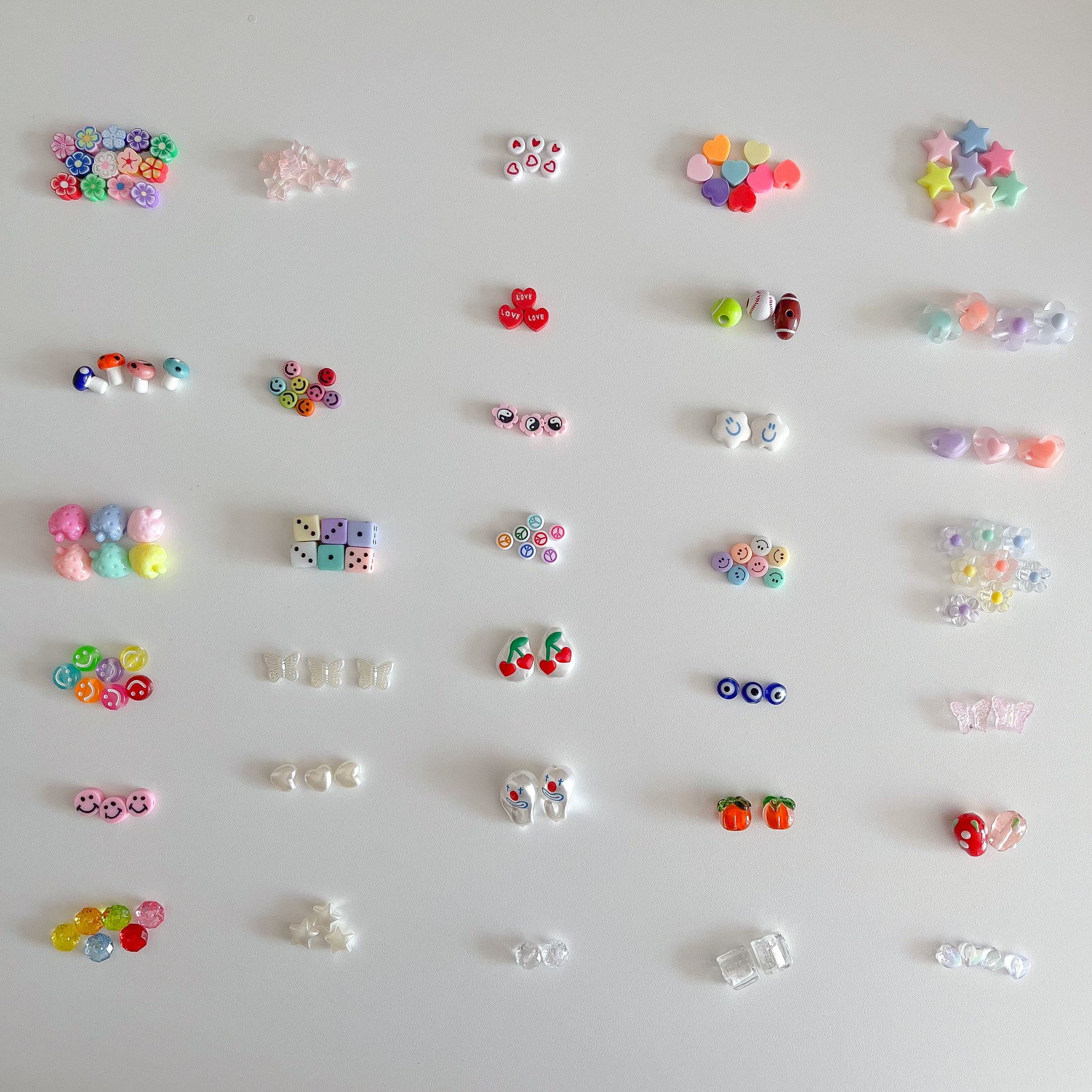 Assorted beads to choose from when creating a Buttercup Studio Custom Freshwater Pearls Necklace.