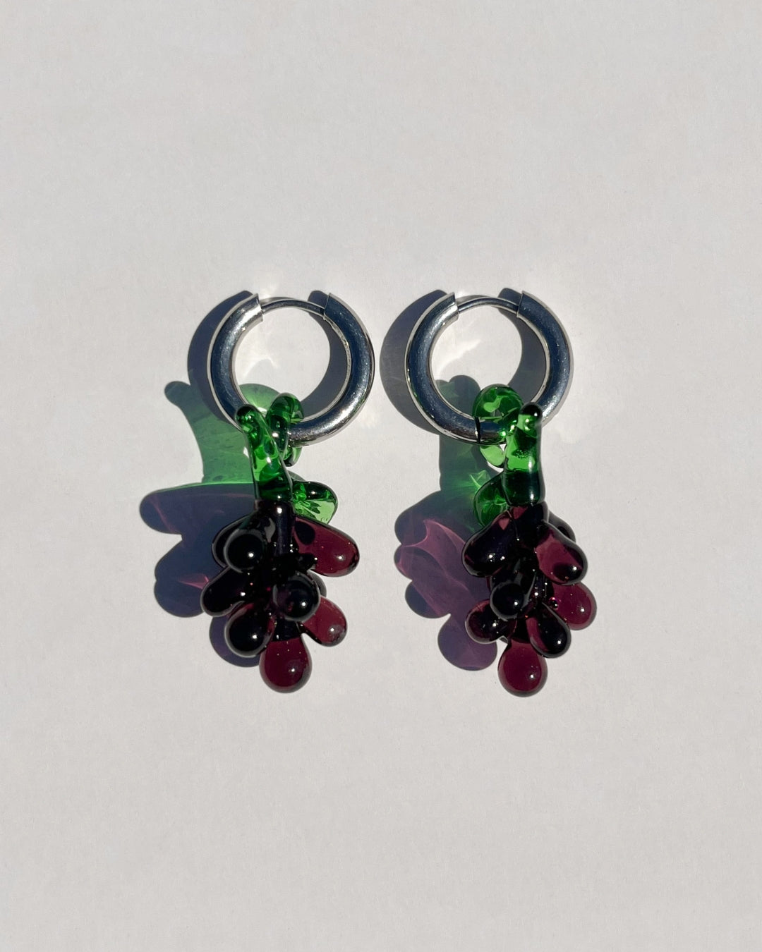 The Very Grapeful Hoops Earrings - Plum