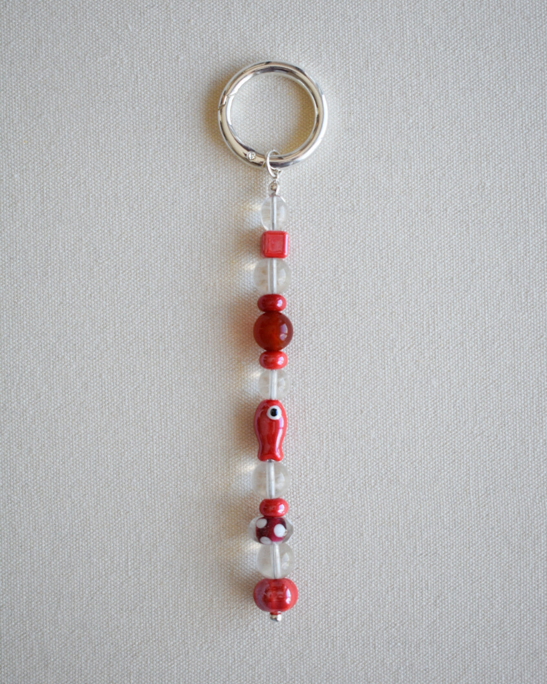 The Glaze Red Beaded Bag Charm