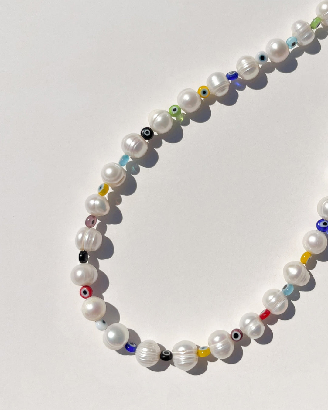 The Evil Eye Freshwater Pearl Necklace - Multicoloured