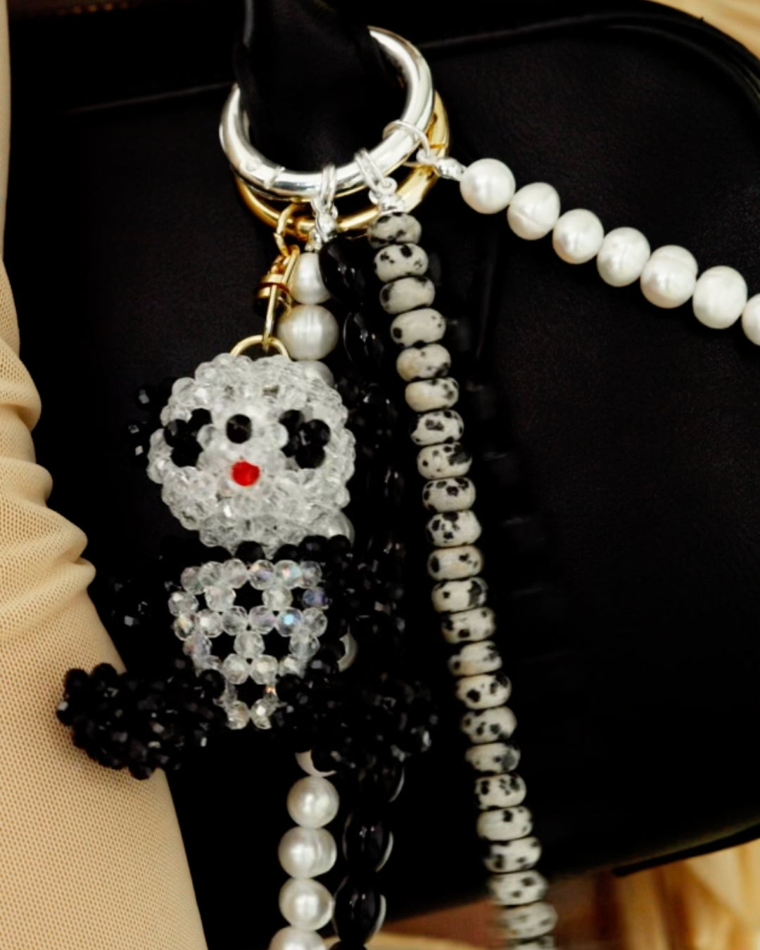 The Cuddly Panda Beaded Bag Charm