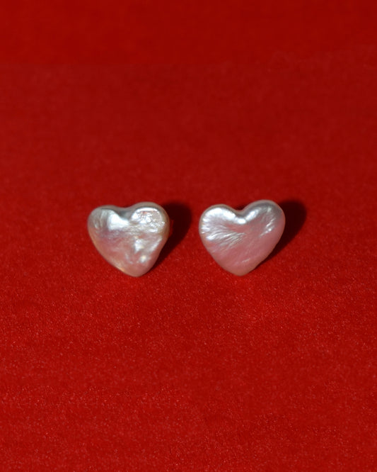 The Heart Freshwater Pearl Studs