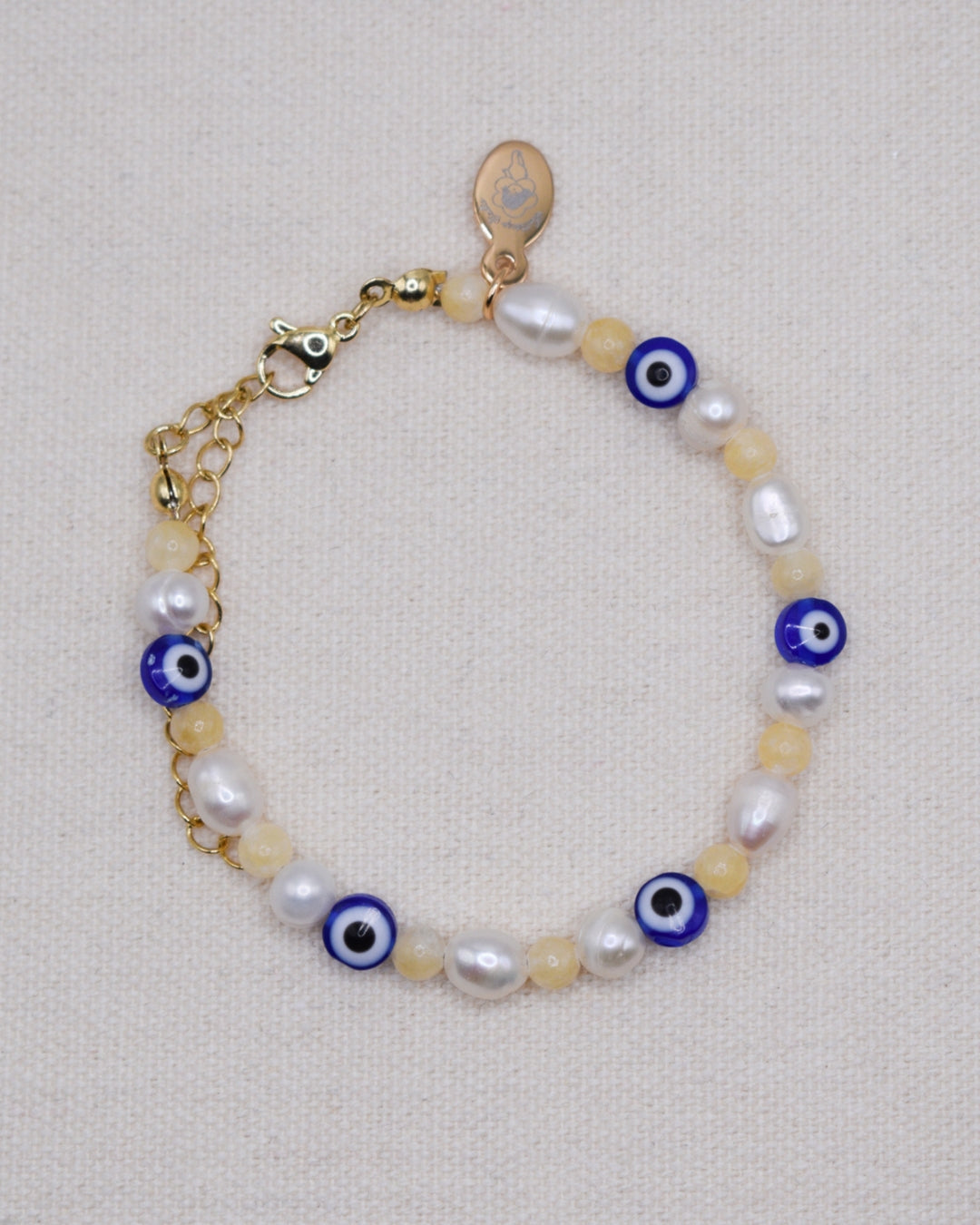 Evil Eye Freshwater Pearls Bracelet