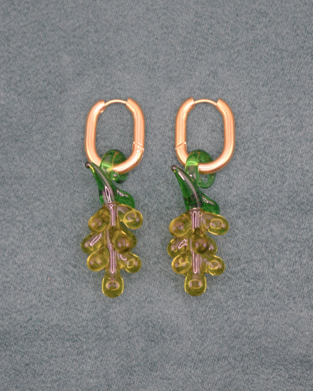 The Very Grapeful Hoops Earrings in Clip Hoops - Vino Green