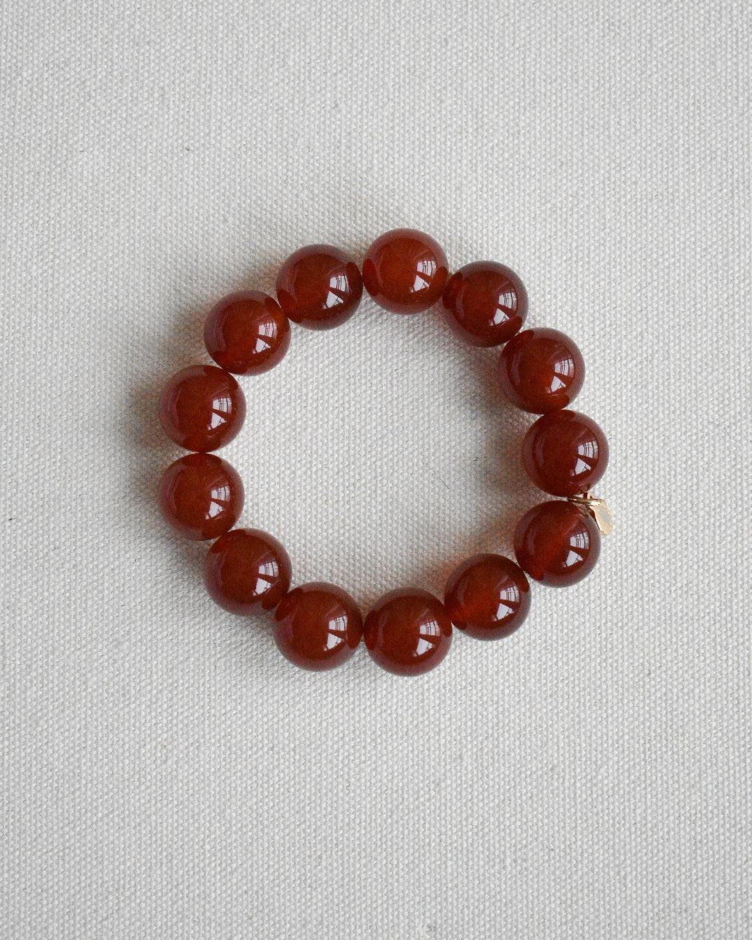 The Rouge Beaded Bracelet - Carnelian