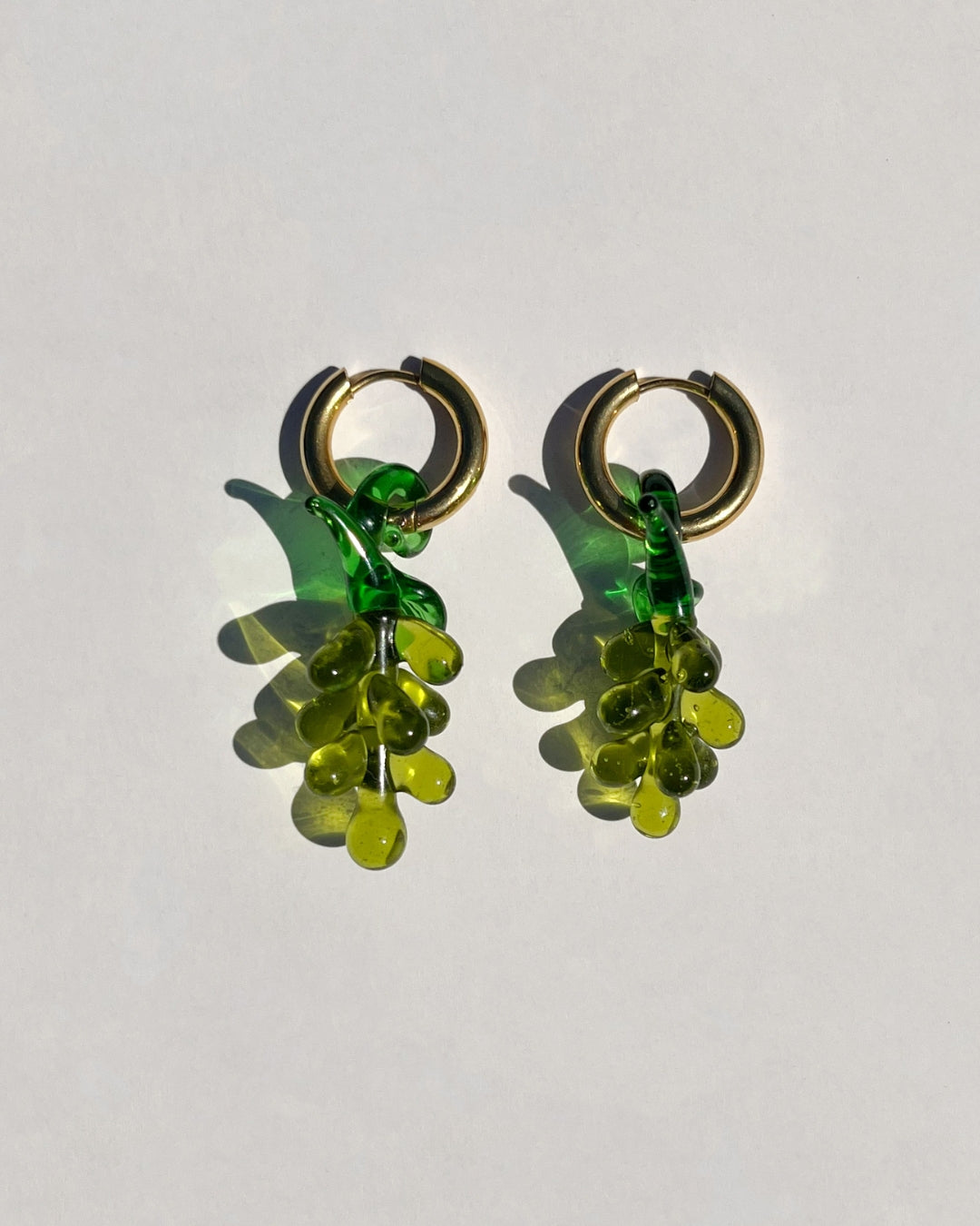 The Very Grapeful Hoops Earrings - Vino Green