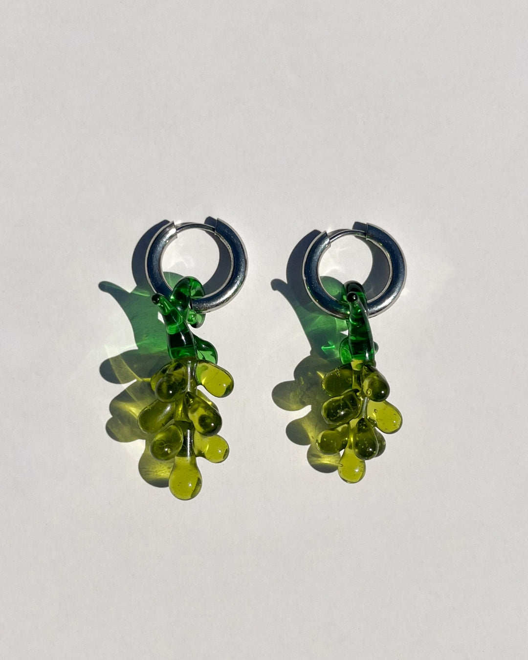 The Very Grapeful Hoops Earrings - Vino Green