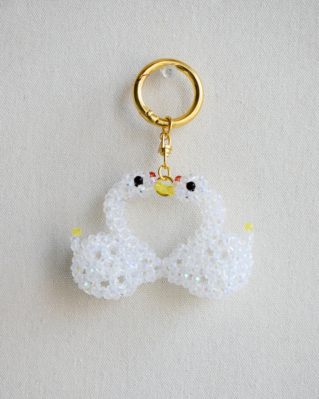 The Sweetheart Swans Beaded Bag Charm