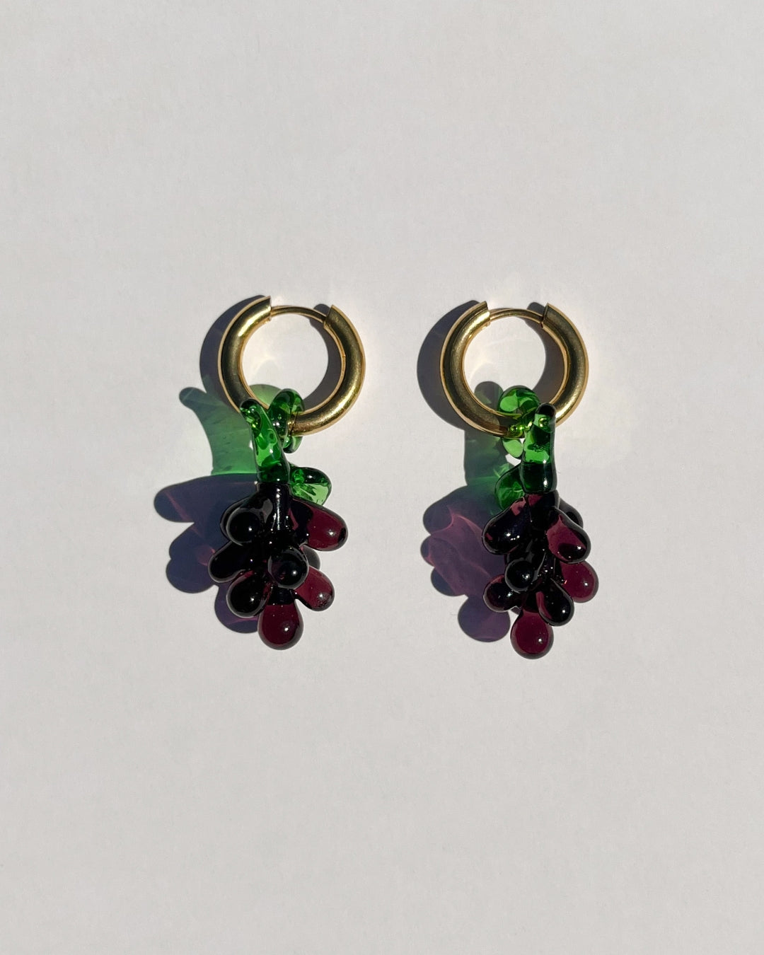 The Very Grapeful Hoops Earrings - Plum