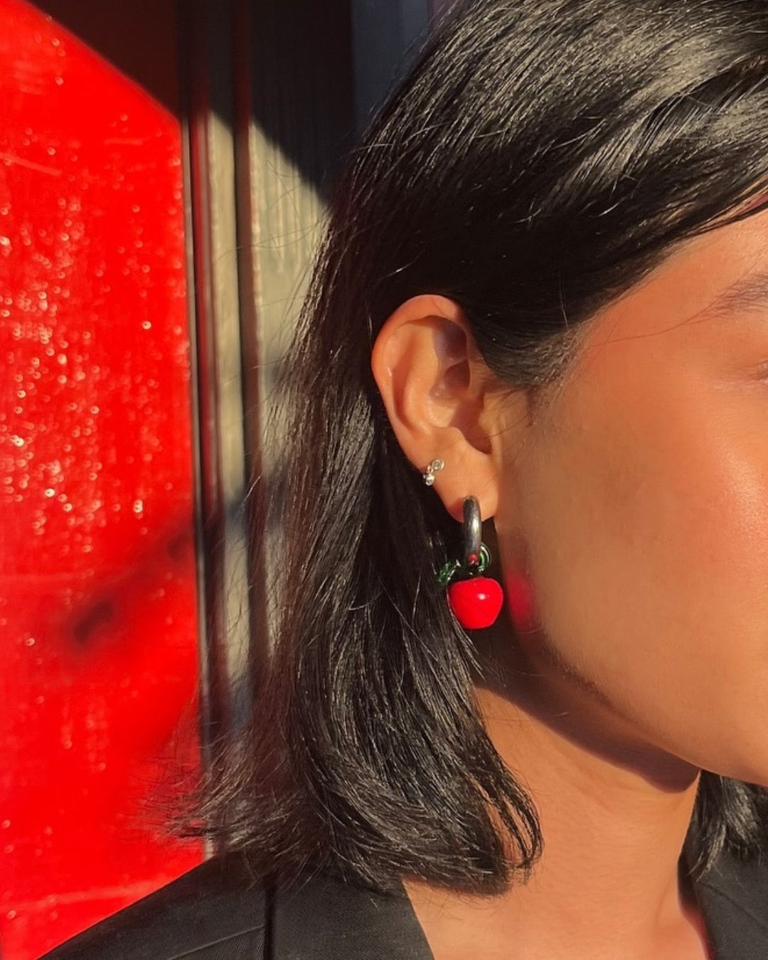 The Big Apple Earrings - Red