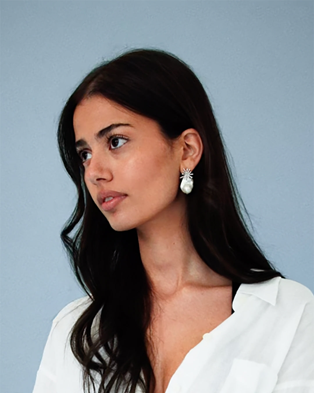 The Soltra Freshwater Pearl Earrings - Silver